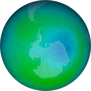 Antarctic ozone map for 2006-12